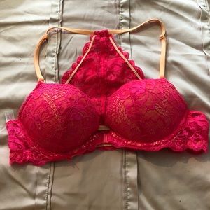 Pink by Victoria’s Secret Bright pink lace bra